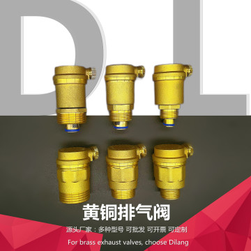 黄铜自动排气阀立式地暖放气阀dn15/20/25自来水暖气阀4分6分1寸