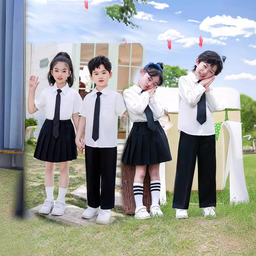 演讲比赛服装女童朗诵口才男童主持小学生演出服儿童衬衫套装表演