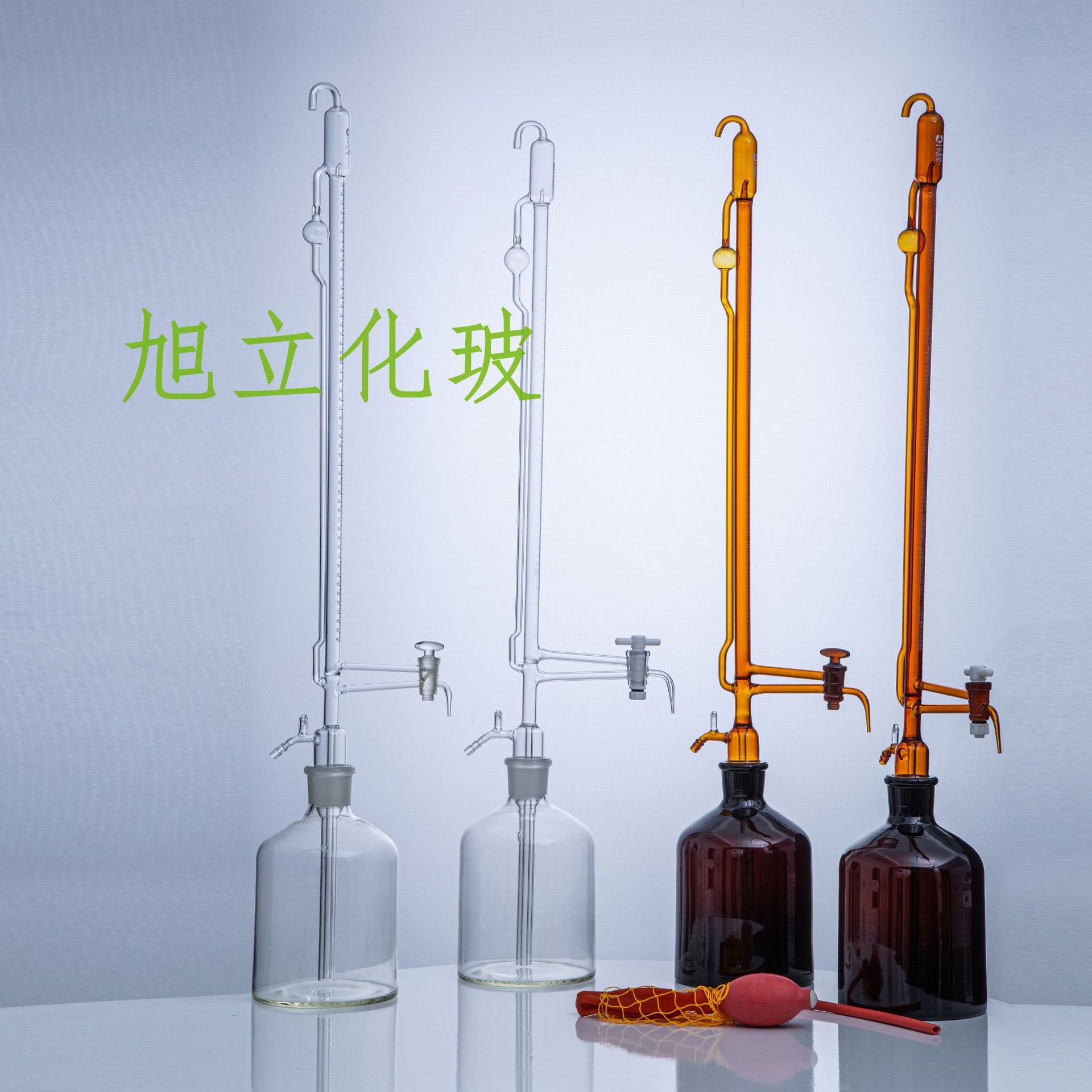 白色棕色四氟全自动滴定管10/25/50ml酸式碱式聚四氟活塞酸碱通用