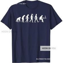 2024亚马逊新款新品系列人类进化史印花男女潮流T恤上衣短袖