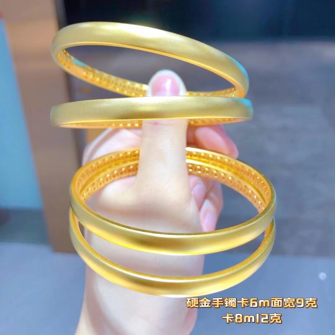5d无氢手镯足金999手镯精品5g黄金手镯网红爆款手环深圳水贝黄金