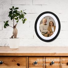 跨境木制椭圆相框客厅壁挂装饰框图片展示框照片纪念装饰 A4黑框