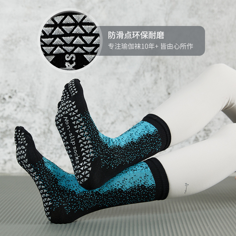 Non-Slip Yoga Socks Professional Non-Slip Pilates Toe Socks Cotton Female Knee-High Sports Socks Toe Socks Fitness Socks