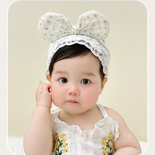 韩版婴儿发带勒头女宝宝百天周岁公主头花满月发饰蕾丝蝴蝶结棉线