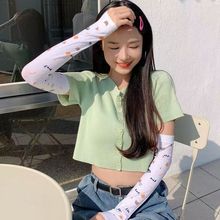 防晒袖套卡通减龄可爱小熊印花女学生韩版时尚户外遮阳护臂潮冰袖