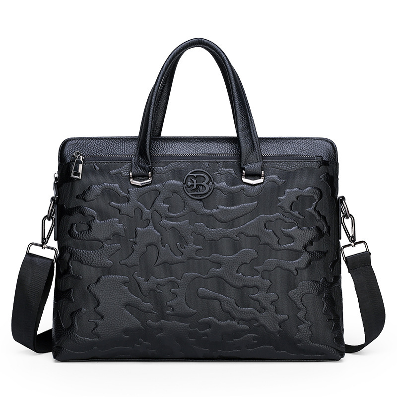 2022 First Layer Cowhide Handbag Business Men's Bag Large Capacity Computer Bag Leisure Men's Business Trip Travel Briefcase