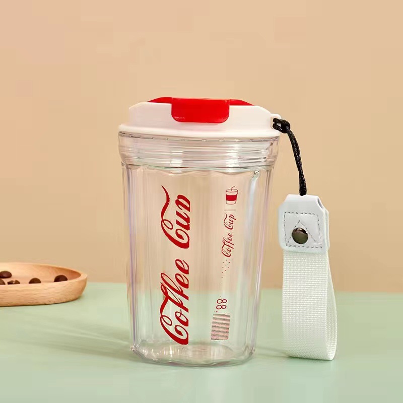 Hot Internet Celebrity Coca-cola High Temperature Resistant Plastic Cup Coffee Cup Ins Style Office Home Milky Tea Cup Water Cup