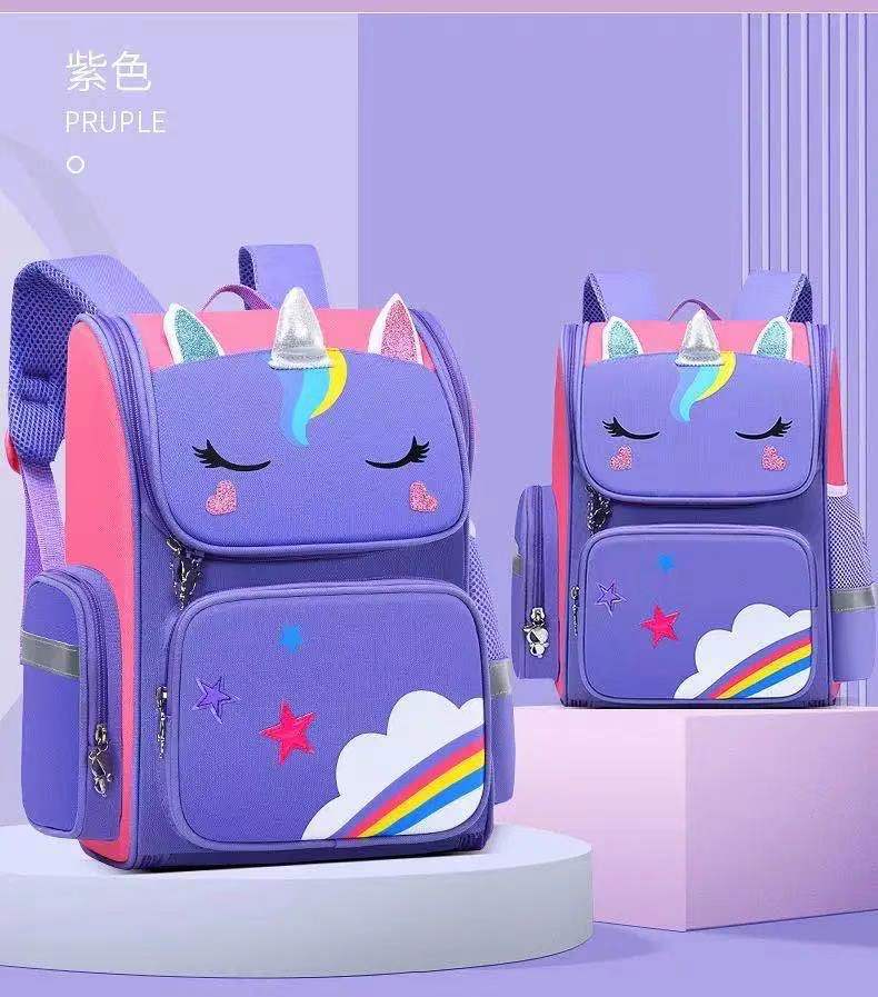 Primary School Student Schoolbag Unicorn Astronaut Bag 2021 New Unicorn Cartoon Cute 1-3 Grade 1-6 Astronaut Bag