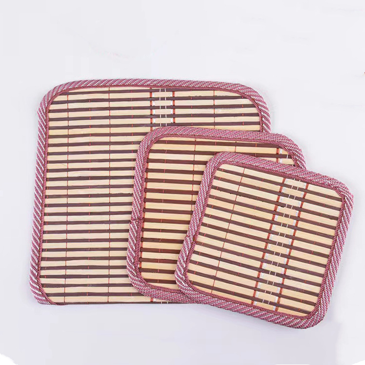 Factory Direct Sales Bamboo Placemat Heat Proof Mat Household Chinese Bamboo Woven Bowl Coaster Cup Coaster Multi-Shape Thickened Dining Table Cushion