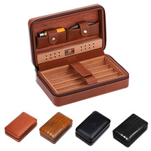 HANNICOOK雪茄盒保湿盒雪松木 便携雪茄皮套保湿箱简装无配件