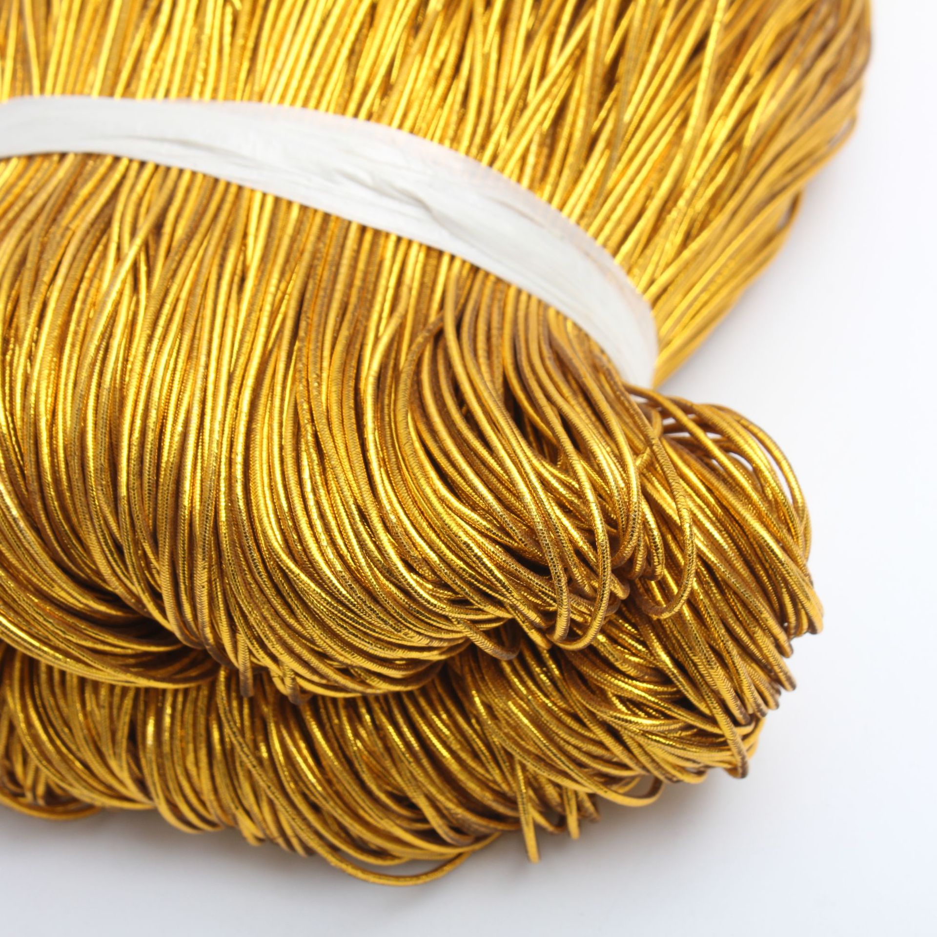 1mm金色银色圆弹力绳包芯牛筋弦弹力线松紧绳服装工艺线材吊牌绳