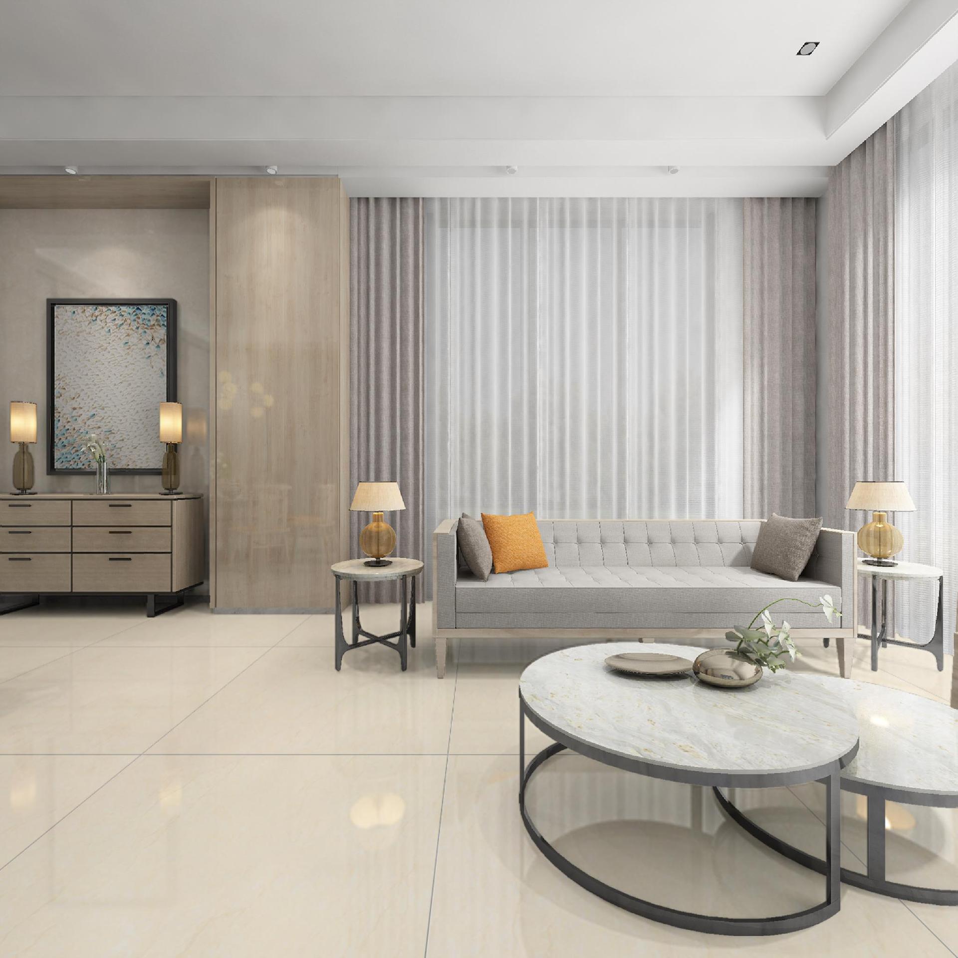 客厅瓷砖 地板砖客厅瓷砖800*800通体大理石负离子加厚卡门灰地砖