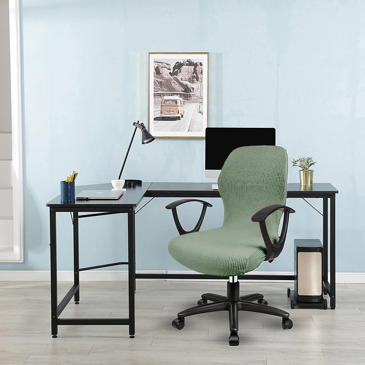 椅子办公弹力凳子连体椅套摇粒绒公室套转椅摇粒绒水电加厚办公室