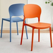 餐椅可叠放家用加厚靠背塑料椅子简约休闲学习椅北欧餐厅商用凳子