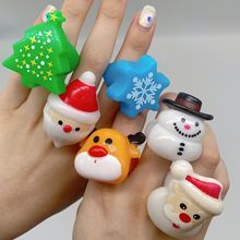 LED 亚马逊圣诞节玩具派对戒指圣诞戒指老人雪人鹿圣诞树发光戒指