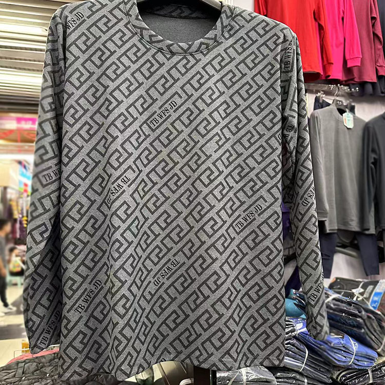 light luxury european goods fall and winter inner wear dralon soft wool cotton round neck long-sleeved t-shirt bottoming shirt spring， autumn and winter outerwear top men