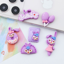 星黛露紫色 兔子卡通创意diy奶油胶手机壳树脂材料发夹头饰配件