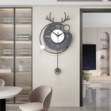 创意北欧现代简约挂钟家用静音墙面装饰钟表背景墙客厅免打孔时钟