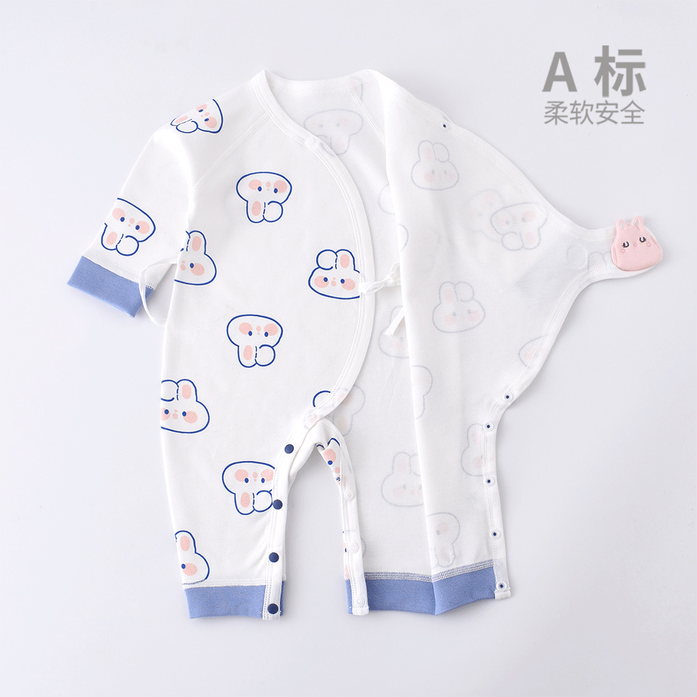 Newborn Baby Rompers Pure Cotton Gown Spring and Autumn Rabbit Year Bunny Boneless Newborn Baby Jumpsuit Baby Clothes