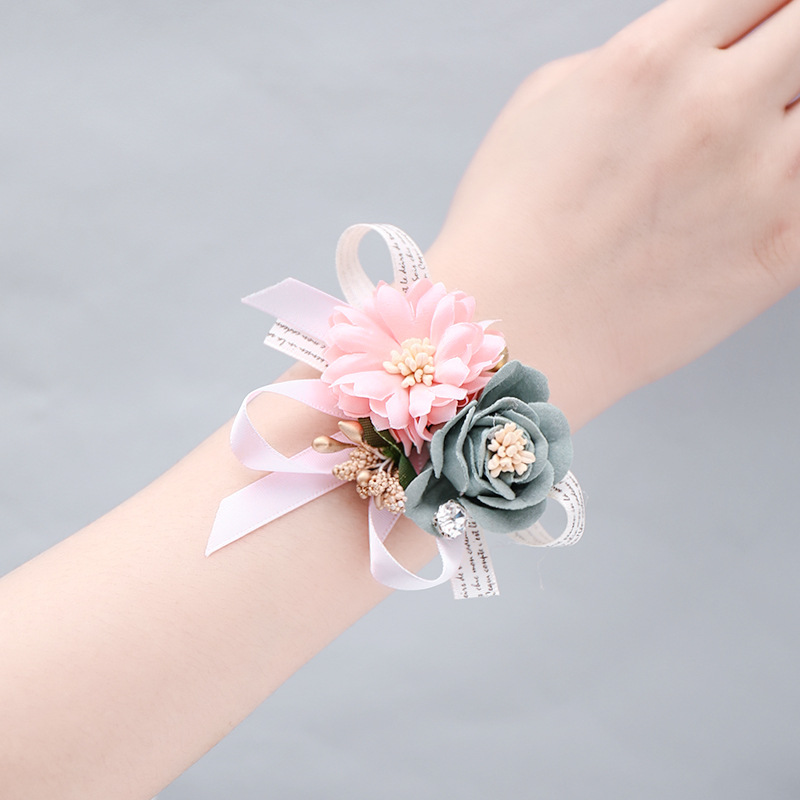 伴娘手花环花手腕花新娘仙女手环跳舞婚纱手臂饰品感演出韩式