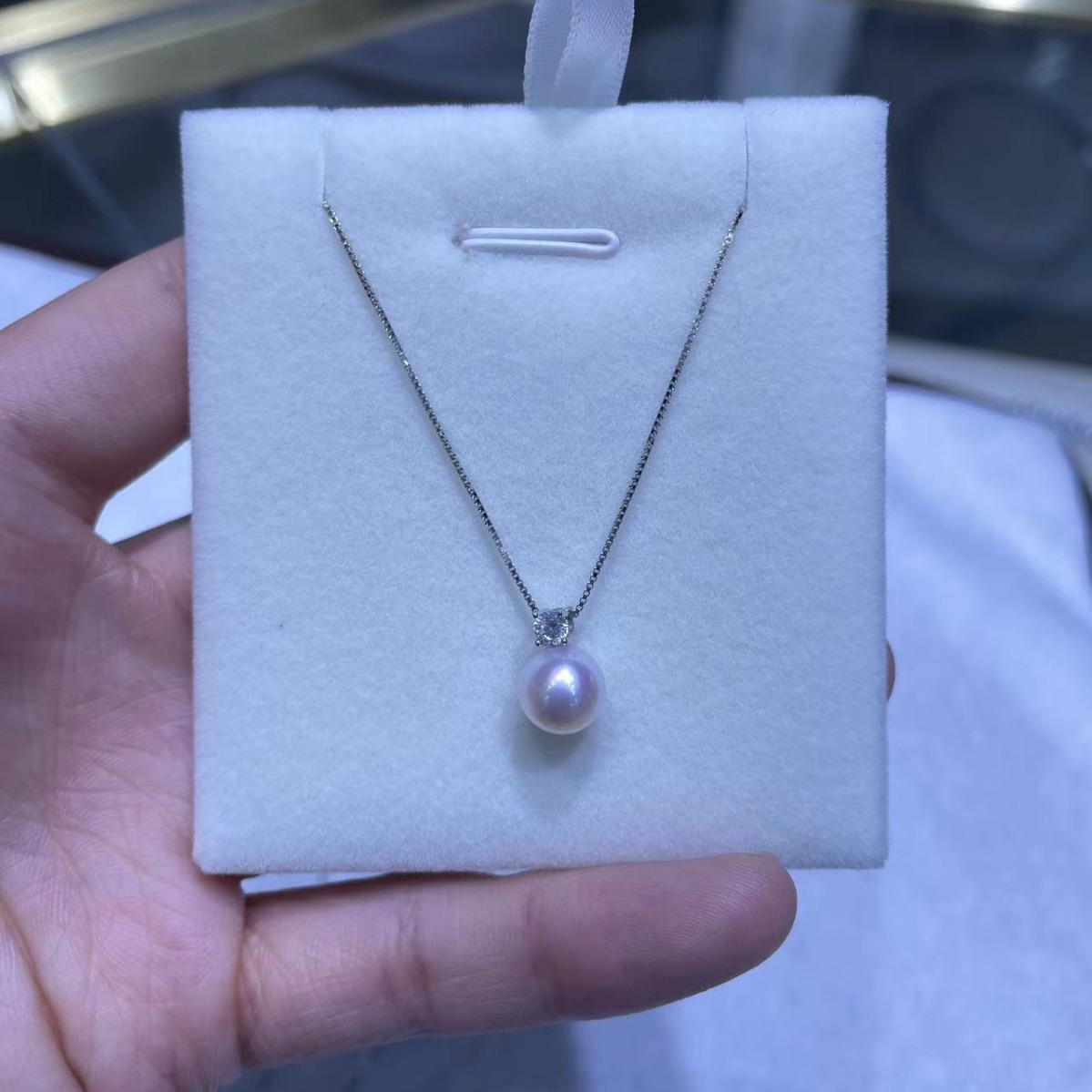 天然akoya海水珍珠戴妃款项链正圆百搭锁骨链高级感小红书同款