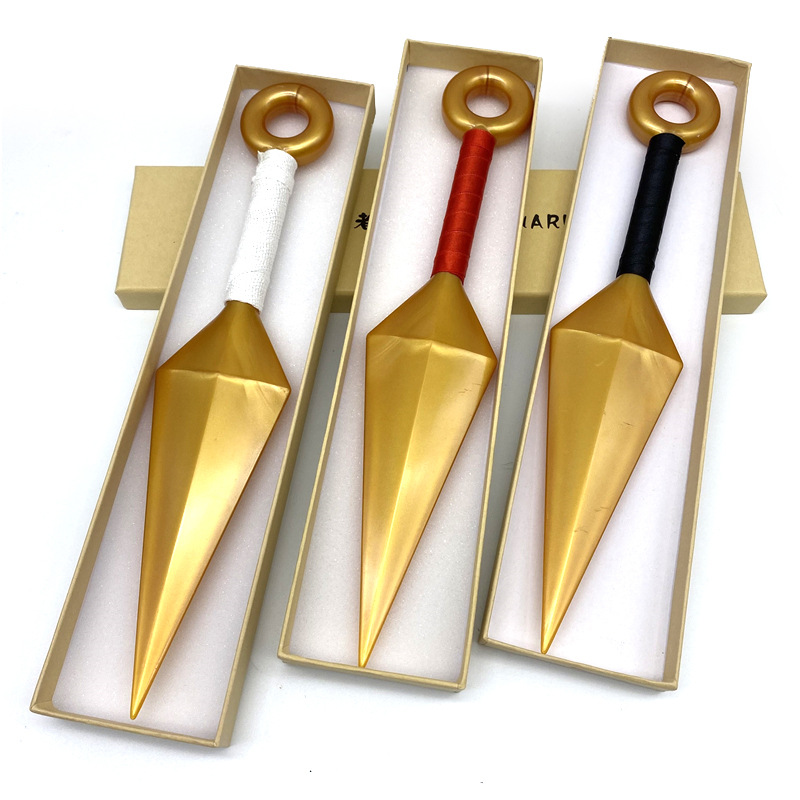 火影忍者苦无金色彩带塑料pvc手里剑漩涡鸣人卡卡西模型武器玩具