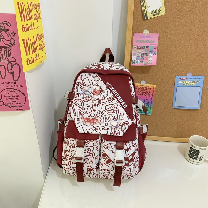 Junior High School Schoolbag Female Middle School Student Girl Backpack Ins Style Cute Girl Primary School Student Three to Six Grade Backpack