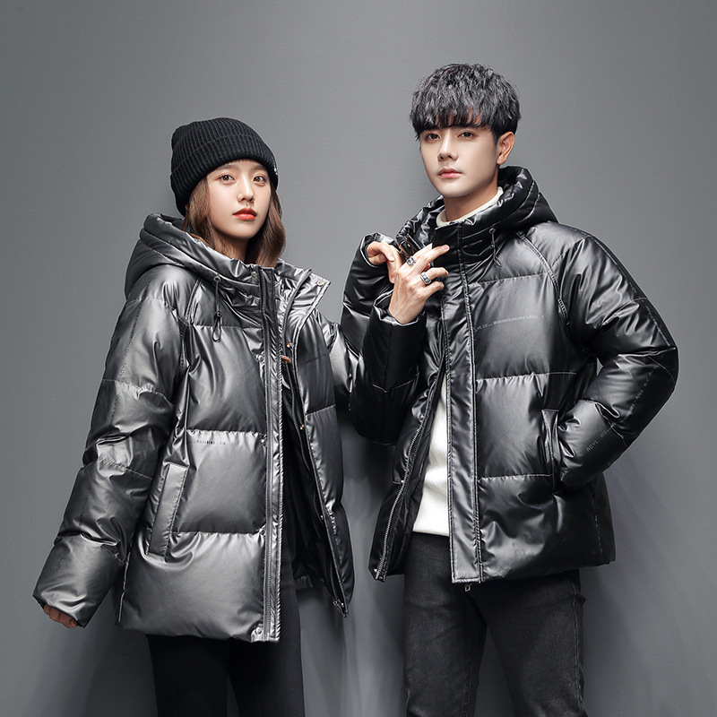 90 Velvet National Standard Glossy down Jacket Men's Stand Collar Short 2022 Winter Couple Fashion Brand Thickened Coat Fashion