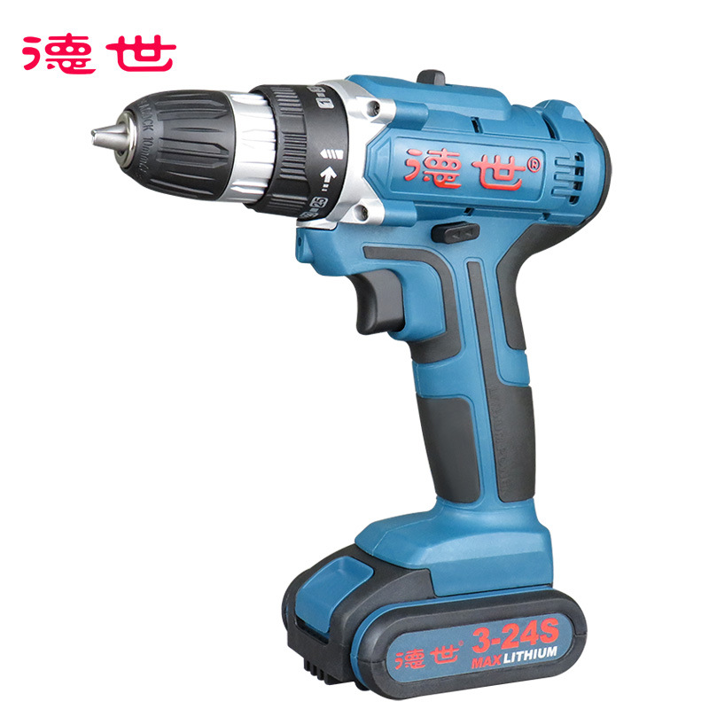 德世21v无刷锂电钻20 1档充电钻手电钻电起子电动螺丝刀充电批