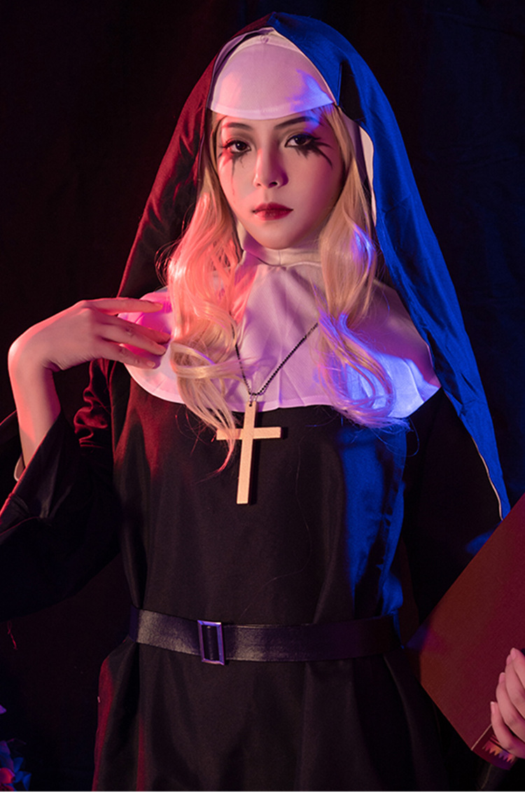 the nun鬼修女服 舞台表演服装大码 修女服 牧师长袍