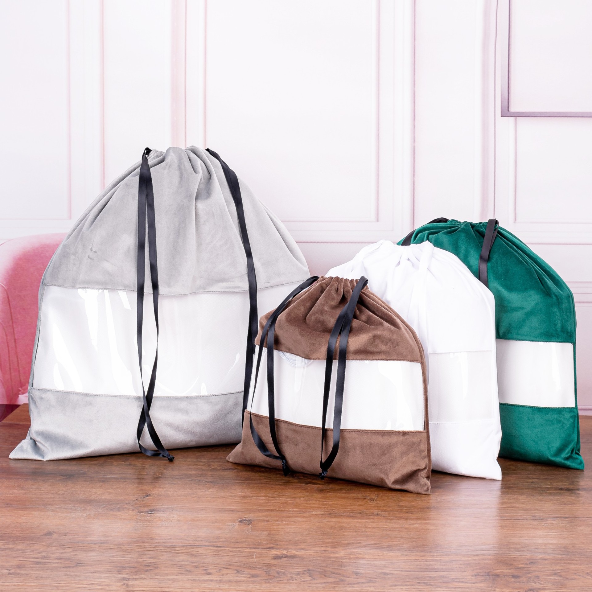 品包包防尘袋透明装包包的袋子丝绒布束口袋皮包包收纳袋防潮