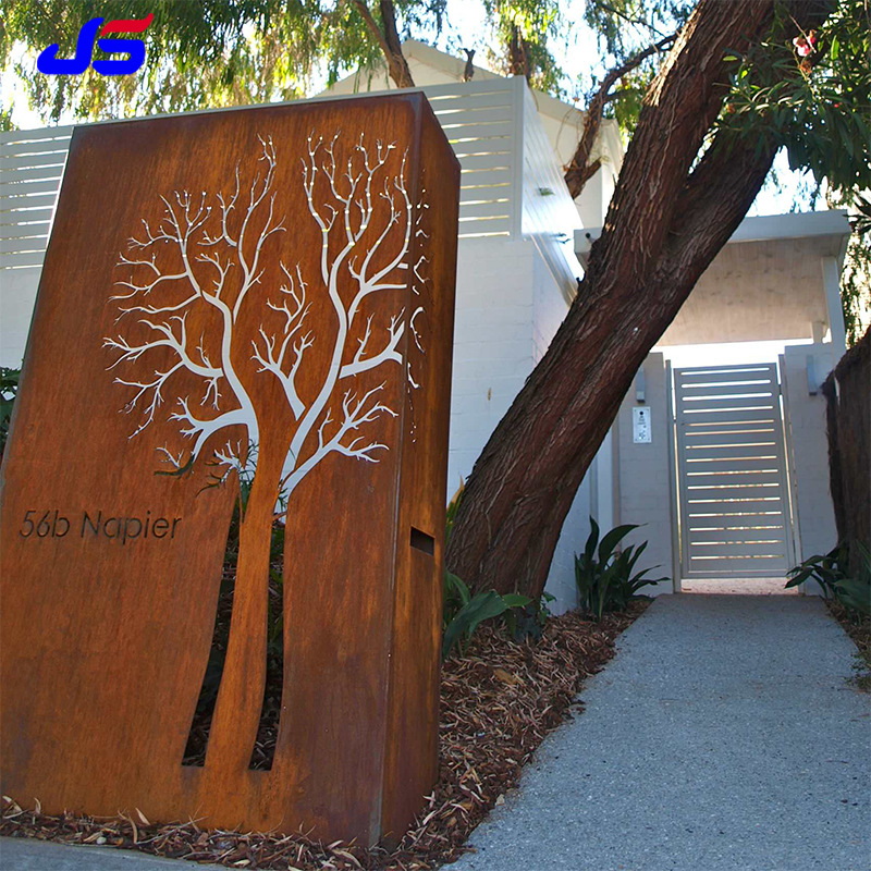 耐候钢板镂空发光雕塑雕刻锈蚀钢板小品锈色标识牌景观精神堡垒