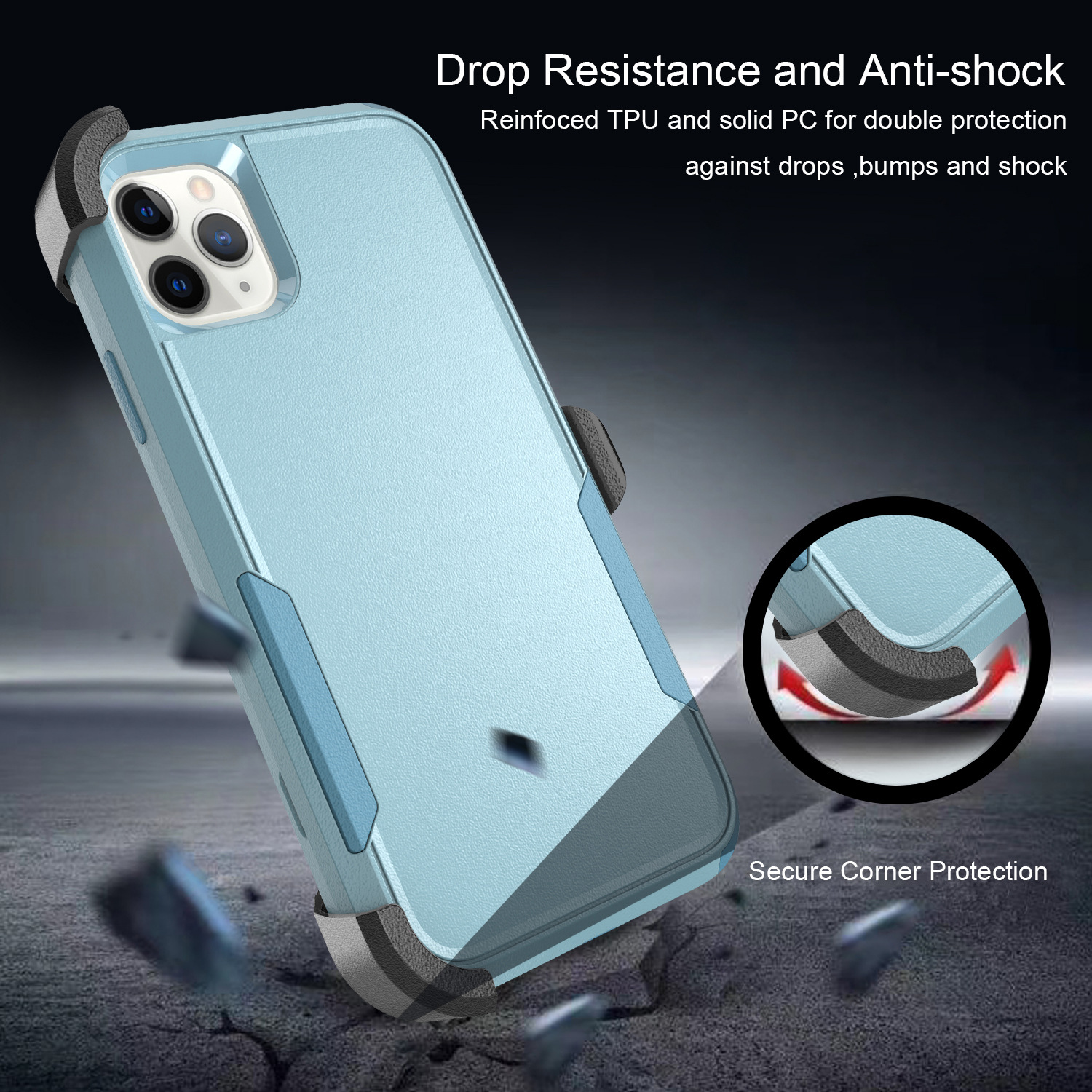 iphone11 pro max背夹支架手机壳三防全包保护套外贸潮酷双重防摔