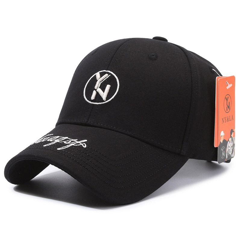 Sun-Proof NY & La [Yn Embroidery] Fashion All-Match Men's and Women's Same Big Head Circumference Hard Crown Baseball Cap