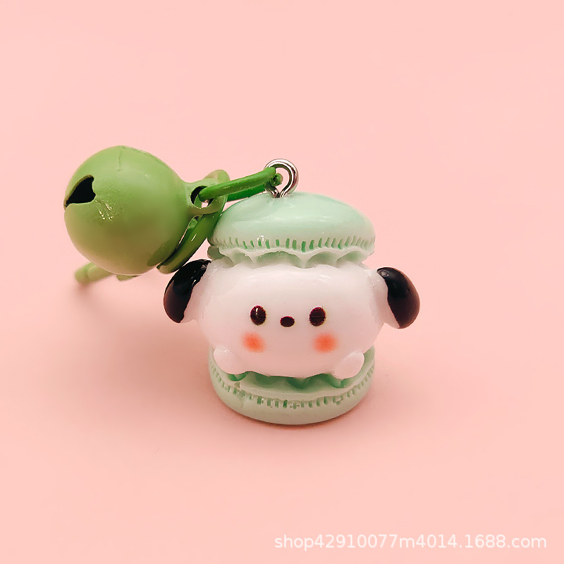 Cute Sanrio Keychain Girl Cartoon Macaron Color Bell Ornaments Schoolbag Pendant Key Chain Gift