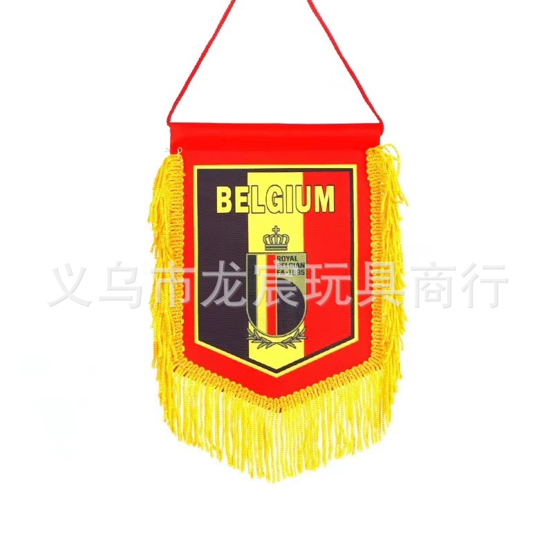 2022 World Cup Football Fans Small Pentagon Flag Car Flag World Cup National Team Belgium Brazil Germany