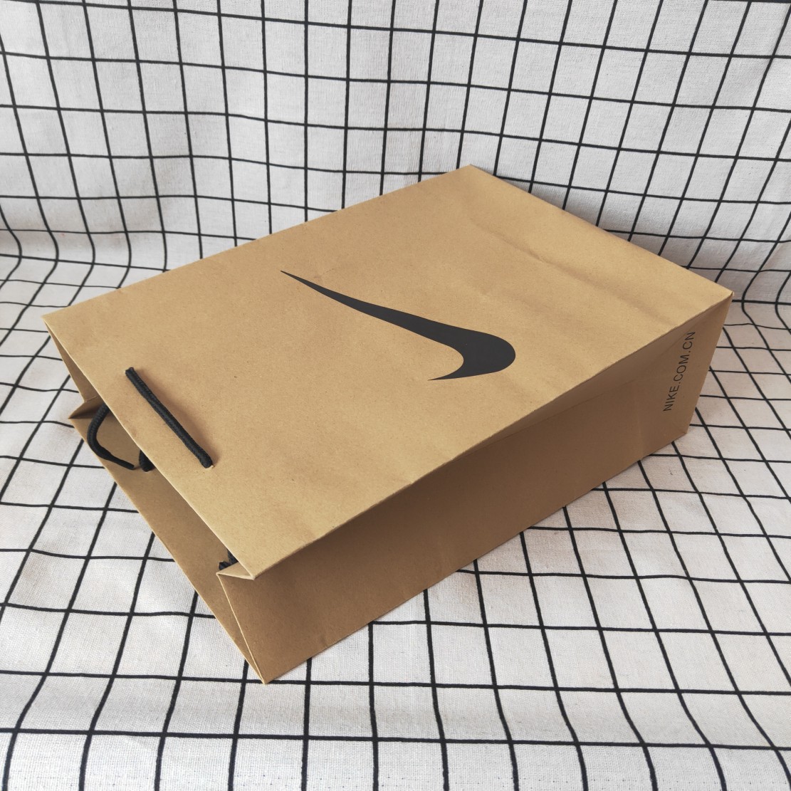 现货 耐克nike加厚超大羽绒棉服牛皮纸袋手提袋 潮牌购物袋礼品袋