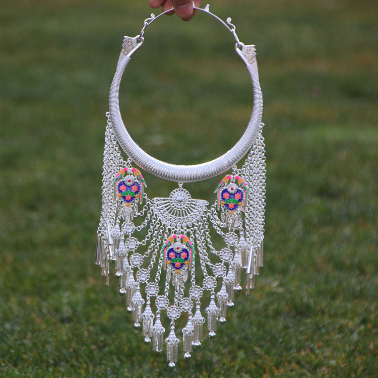 云南民族风苗银项圈项链少数民族舞蹈配饰百搭颈部苗族侗族饰品