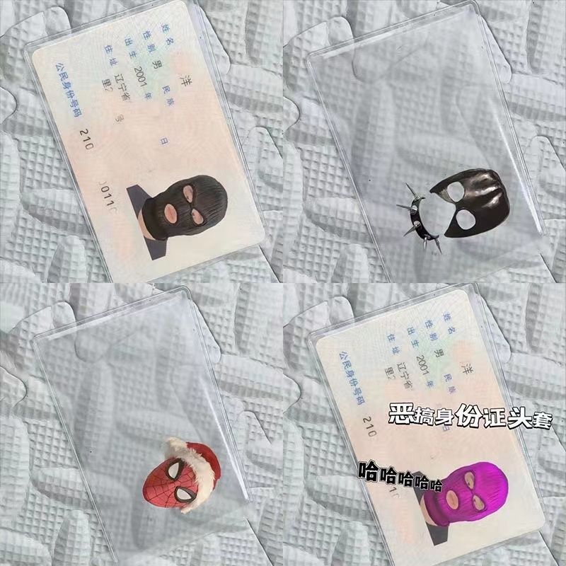 creative spoof id card avatar protective cover funny id card protective cover transparent card cover