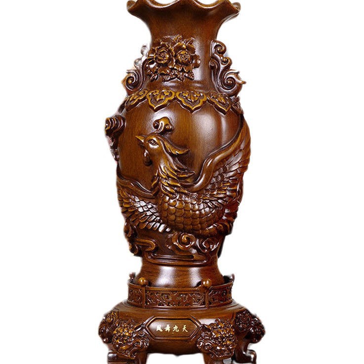 树脂龙凤花瓶摆件