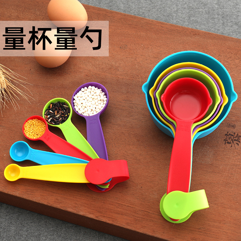 Diy Color Measuring Spoon 5-Piece Set with Scale 5-Piece Measuring Cup Measuring Spoon Coffee Spoon 5Pcs Kitchen Less