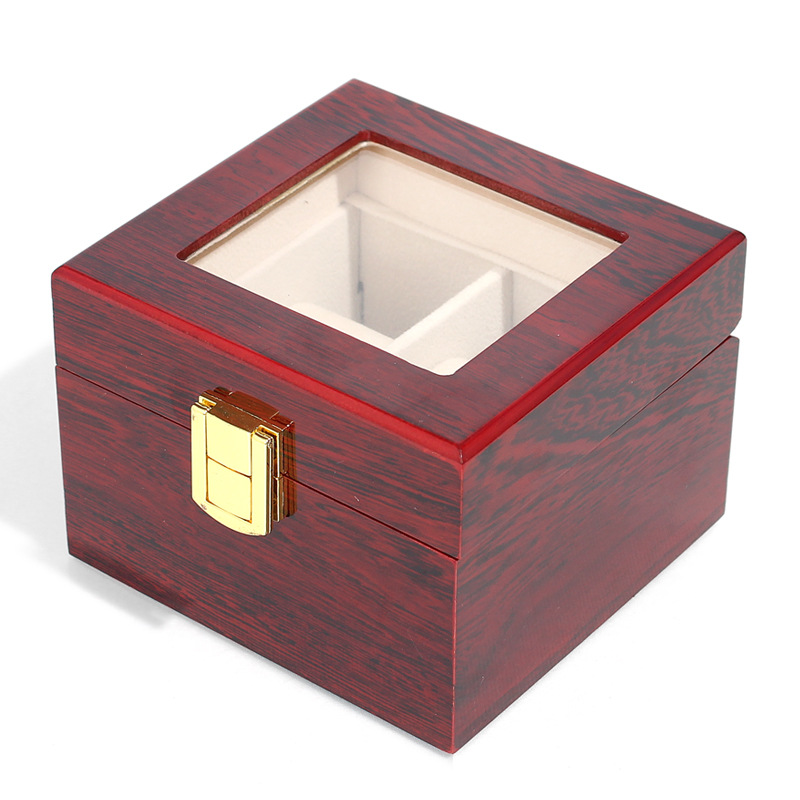 Spot Paint Two Two Watches Storage Box Red Wooden Display Watch Box Solid Wood Paint Wooden Box