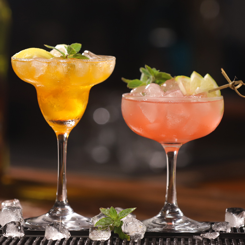 创意玻璃鸡尾酒杯酒吧马天尼杯玛格丽特杯甜点杯子套装高脚香槟杯