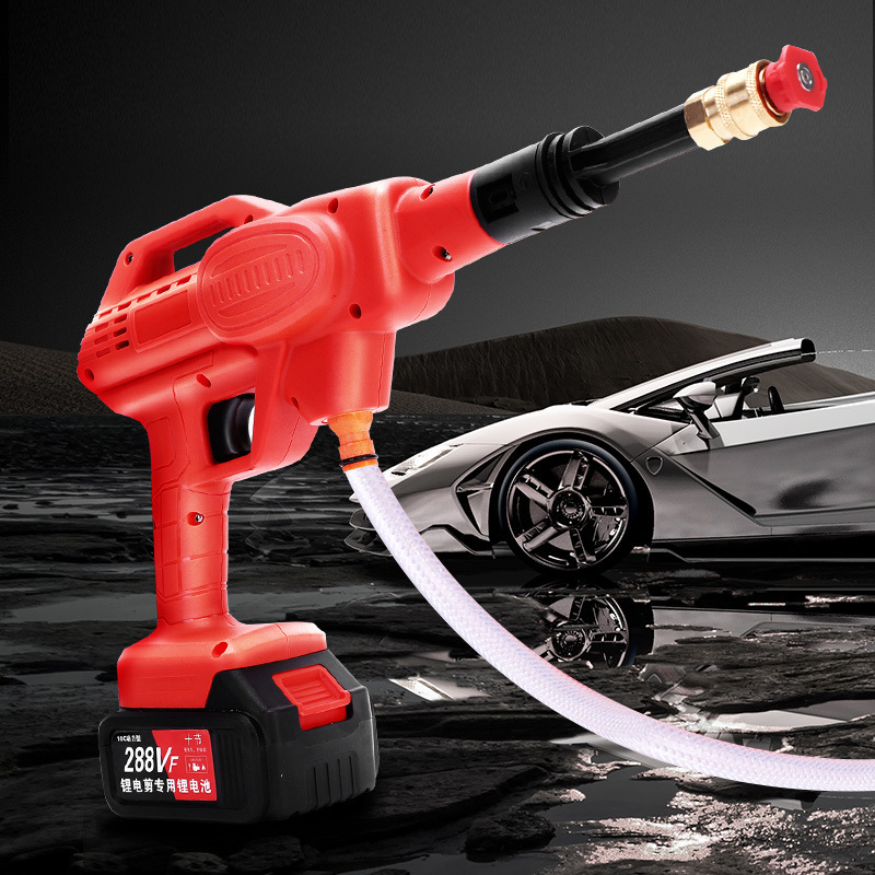 新款大功率无线洗车机锂电池高压洗车枪手持便携式洗车器水枪