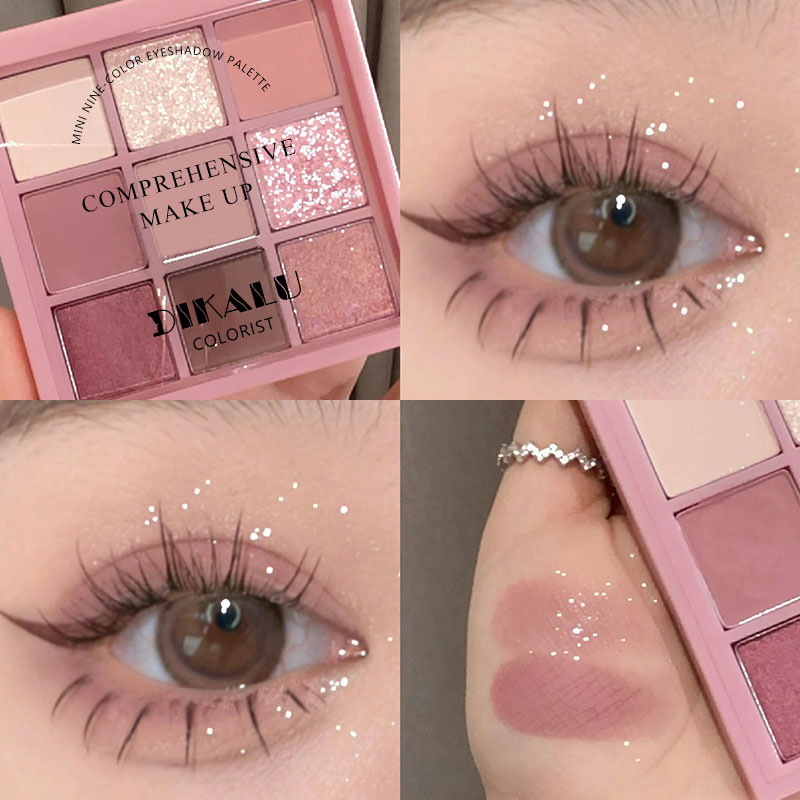 Dikalu Spring/Summer New Eye Shadow Plate Oh Rosy Jiugongge Auto Focus Low Saturation Smoke Pink Rose Plate