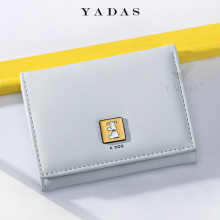 【线条画五金】YADAS可爱女士卡包 多卡位短款三折小零钱包wallet