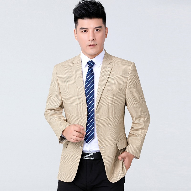 春秋男士西装休闲西服男外套上衣2024新款春秋季中年单西爸爸秋装
