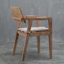 A4L实木组装复古简约餐椅设计师靠背椅子书桌椅咖啡民宿休闲椅凳
