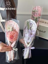 母亲节新品 爱在花丛单支袋鲜花花束包花纸手工花艺装饰材料