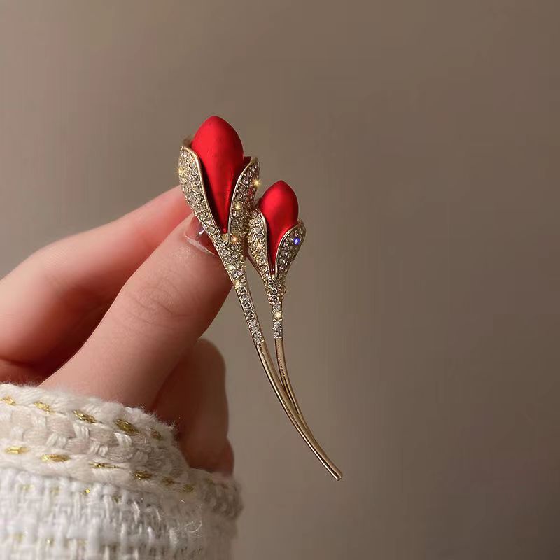 Rose Brooch Female High-End New Niche Temperament Corsage Coat Business Suit Tailored Suit Pin Clothing Accessories Wholesale